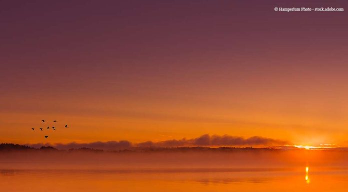 Solnedgång över Storsjön i Jämtland